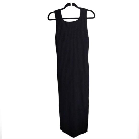 All Saints NWT Margot Sleeveless Bodycon Ribbed Midi Dress Black Sz Small - Picture 5 of 9
